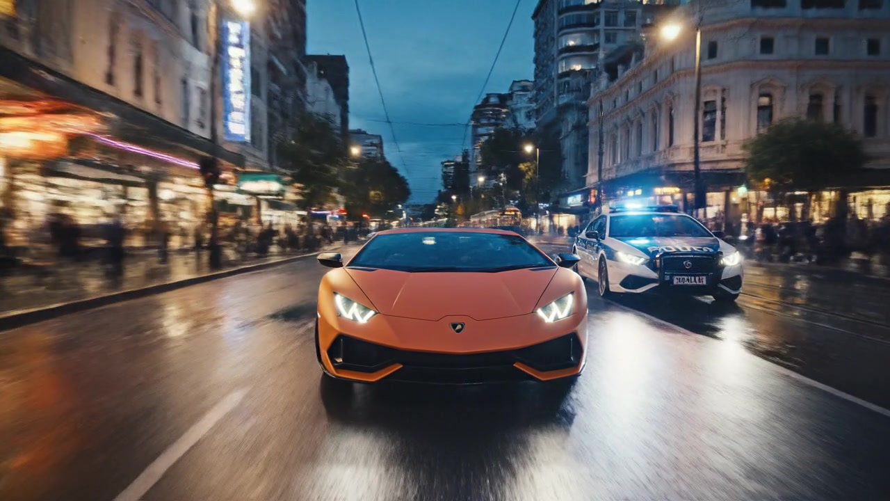 End keyframe: the car moving toward a clearer road